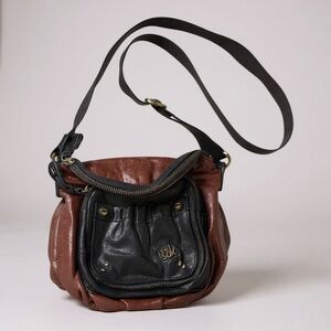 The Sak Brown Crossbody Bag with Metallic Front Pocket & Knit Lining